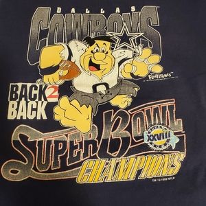 VTG Dallas Cowboys Flintstones Super Bowl‎ Shirt XL